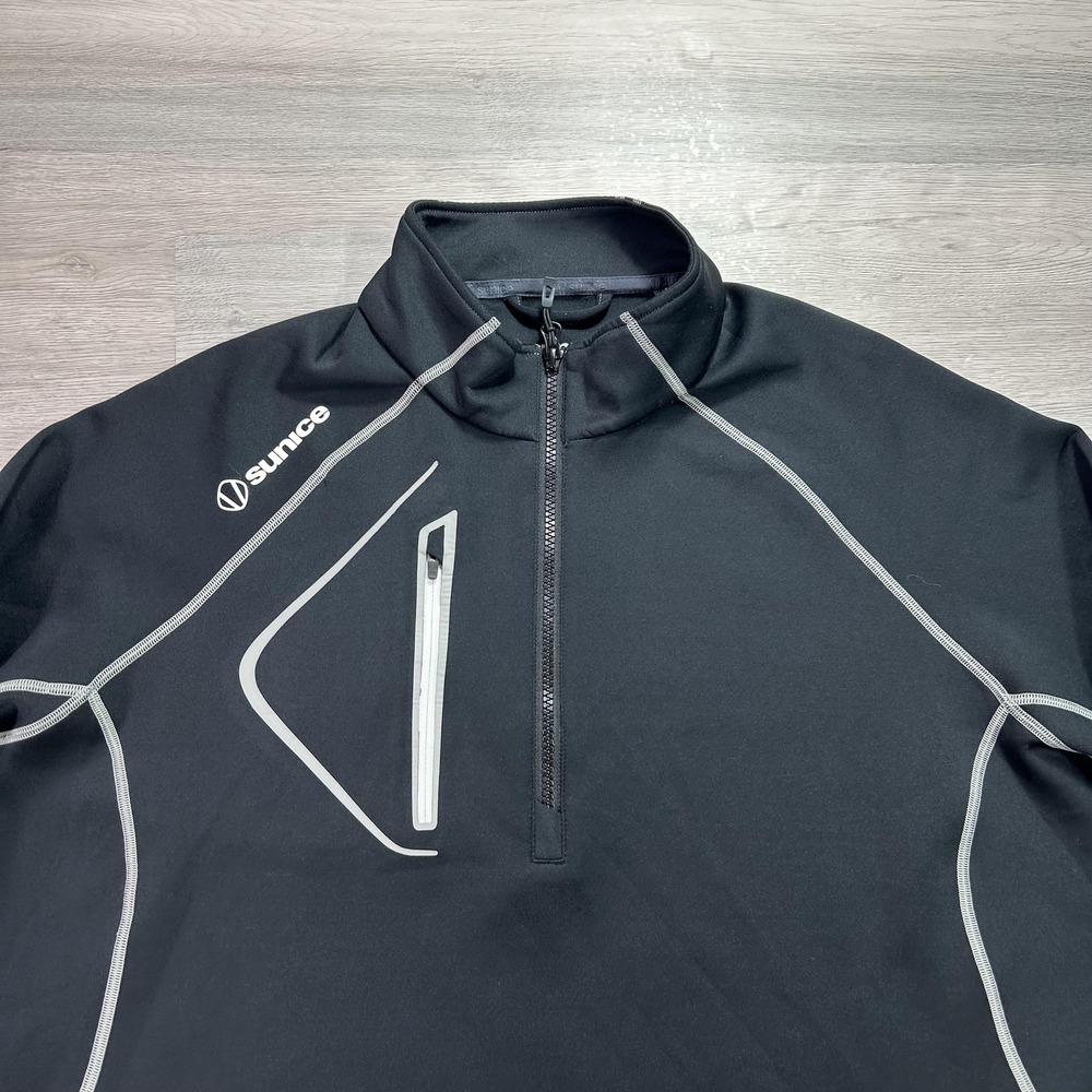 Sunice Pullover Mens XL Black 1/4 Zip Long Sleeve Golf Performance Top S77000 - Picture 3 of 11